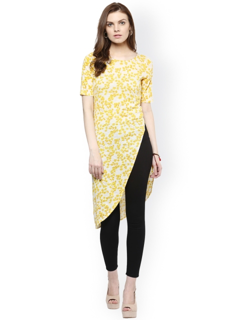 

Magnetic Designs White & Yellow Floral Print Midi Top