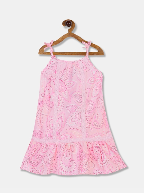 

The Childrens Place Girls Pink Printed A-Line Dress