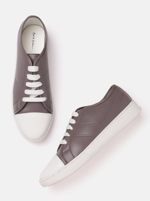 

Mast & Harbour Women Charcoal Grey Solid Sneakers
