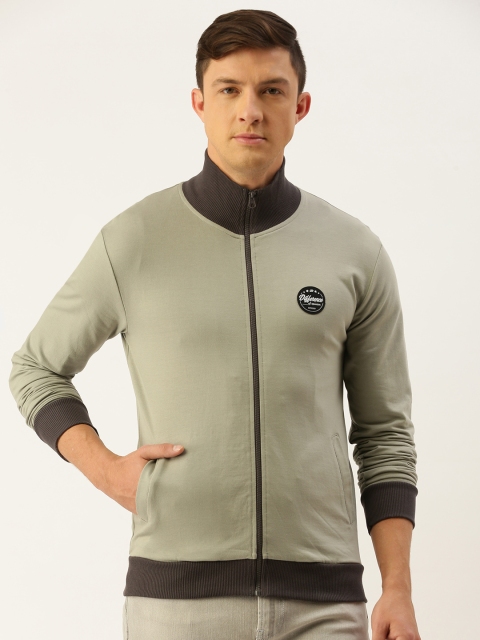 

Difference of Opinion Men Grey Solid Sweatshirt
