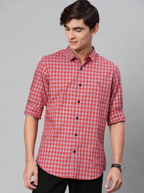 

Allen Solly Sport Men Red & Grey Slim Fit Gingham Checked Casual Shirt