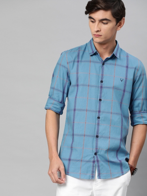 

Allen Solly Sport Men Blue & Maroon Slim Fit Checked Casual Shirt