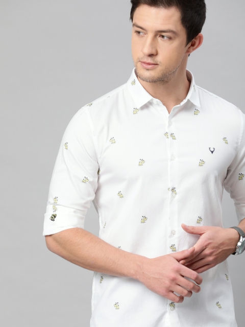

Allen Solly Sport Men White Slim Fit Printed Casual Shirt