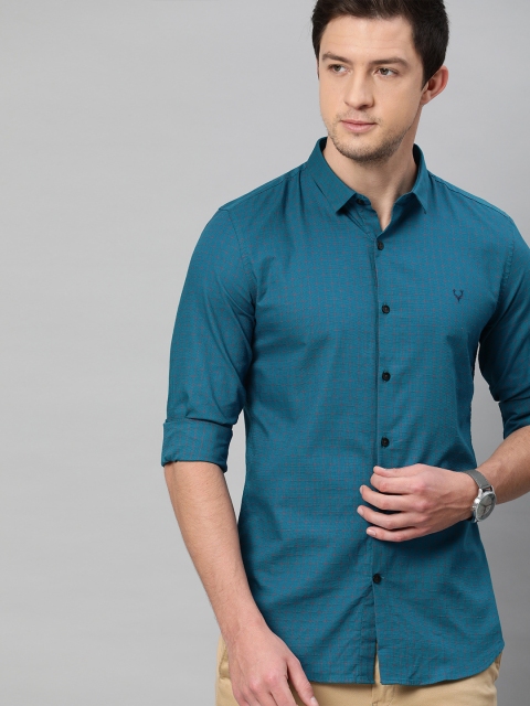 

Allen Solly Sport Men Teal Slim Fit Checked Casual Shirt