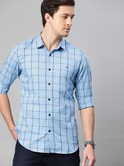 

Allen Solly Sport Men Blue & Grey Slim Fit Checked Casual Shirt