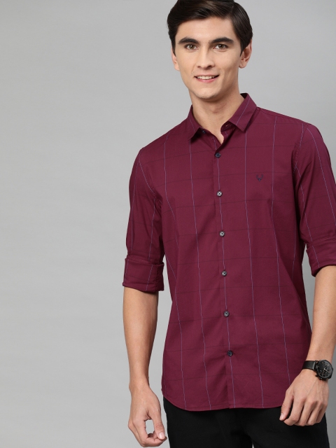 

Allen Solly Sport Men Maroon & Blue Slim Fit Checked Casual Shirt