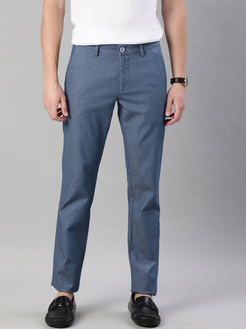 

Allen Solly Sport Men Blue Smart Slim Fit Self Design Regular Trousers