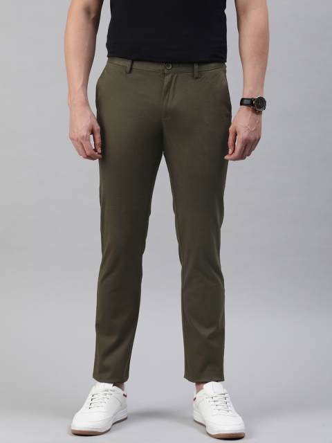 

Allen Solly Men Olive Green Slim Fit Solid Regular Trousers