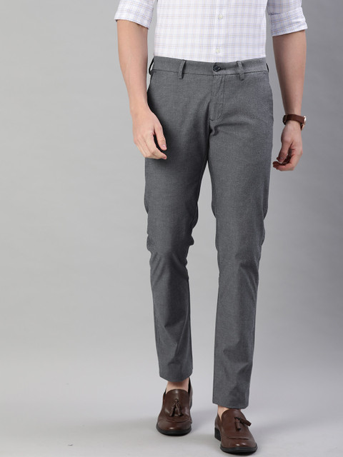 

Allen Solly Sport Men Grey Smart Slim Fit Solid Regular Trousers