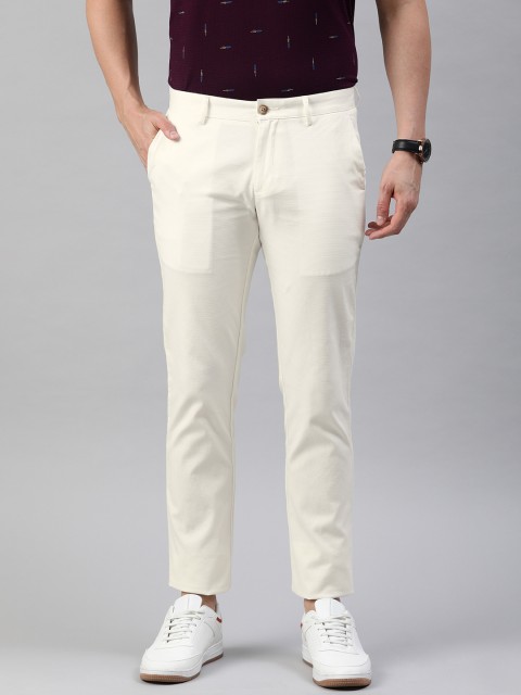 

Allen Solly Men White Smart Slim Fit Self Design Regular Trousers