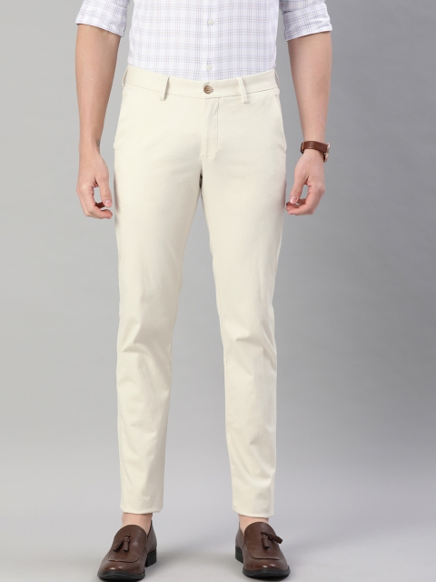 

Allen Solly Sport Men Off-White Smart Slim Fit Self Design Regular Trousers