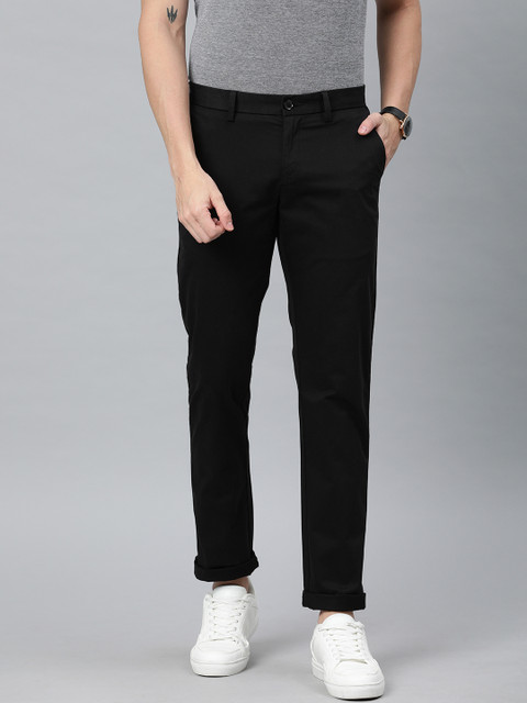 

Allen Solly Men Black Smart Slim Fit Solid Regular Trousers
