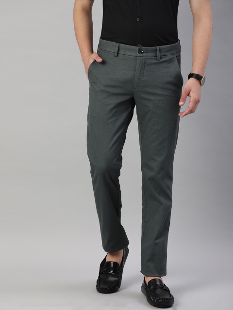 

Allen Solly Sport Men Grey Smart Slim Fit Solid Regular Smart Casual Trousers