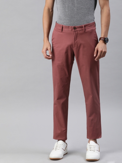 

Allen Solly Men Rust Red Smart Slim Fit Solid Chinos