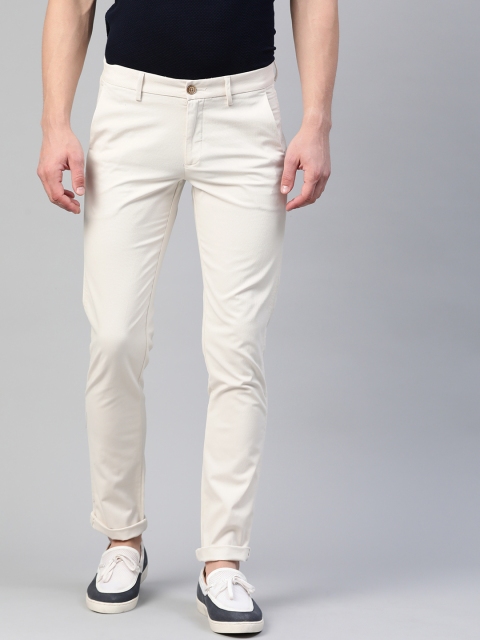 

Allen Solly Sport Men Off White Solid Smart Slim Fit Regular Trousers