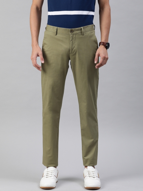 

Allen Solly Men Olive Green Slim Fit Solid Chinos