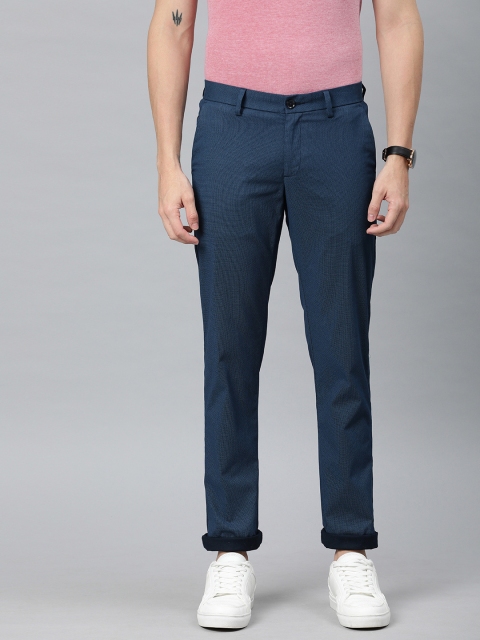 

Allen Solly Men Blue Smart Slim Fit Printed Regular Trousers