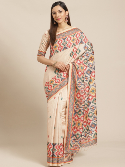 

Saree mall Beige & Red Printed Saree