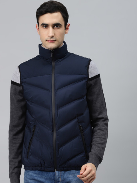 

Marks & Spencer Men Navy Blue Solid Lightweight Puffer Down Jacket