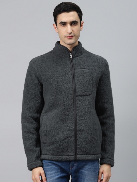 

Marks & Spencer Men Charcoal Grey Solid Sherpa Tailored Jacket