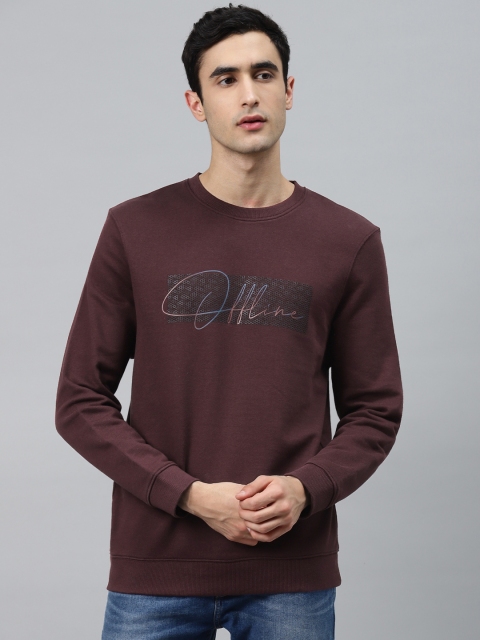 

Marks & Spencer Men Burgundy Pure Cotton Printed Sweatshirt
