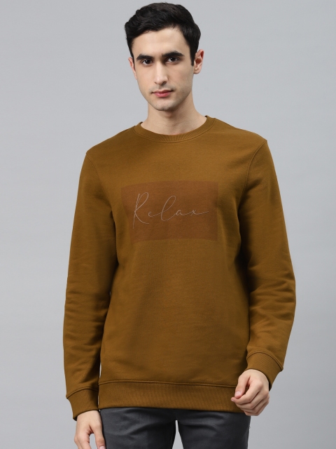 

Marks & Spencer Men Mustard Brown Pure Cotton Solid Sweatshirt