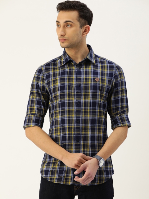 

Being Human Men Navy Blue & White Slim Fit Checked Casual Shirt