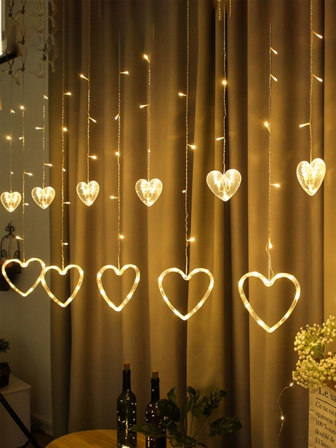 

Archies Set Of 6 White Love Hearts LED String Lights