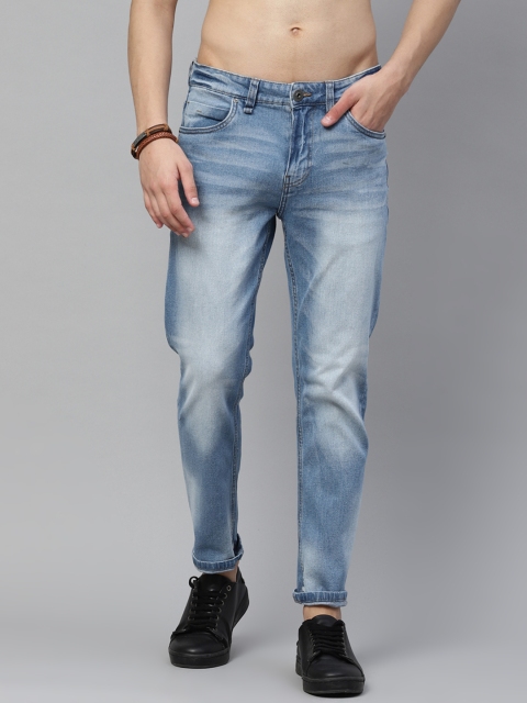 

The Roadster Lifestyle Co Men Blue Tapered Fit Heavy Fade Stretchable Jeans