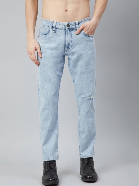 

Roadster Men Blue Solid Slim Fit Mildly Distressed Light Fade Stretchable Jeans