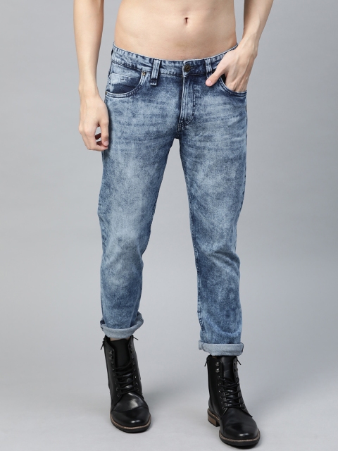 

The Roadster Lifestyle Co Men Blue Slim Fit Heavy Fade Acid Wash Stretchable Jeans