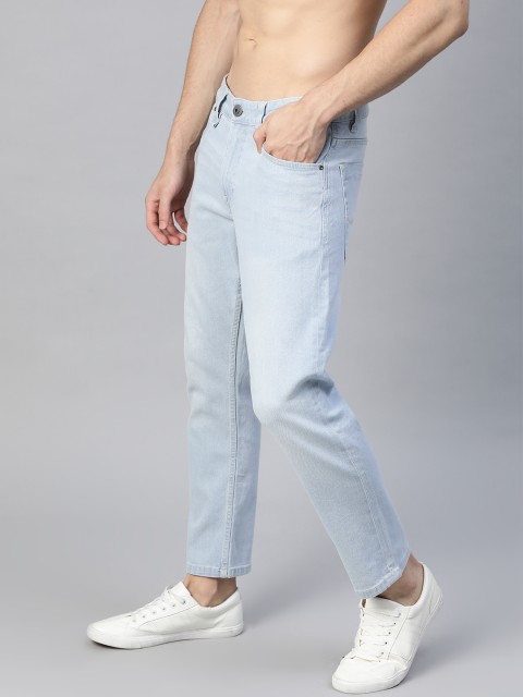 

Roadster Men Blue Solid Slim Fit Light Fade Stretchable Cropped Jeans