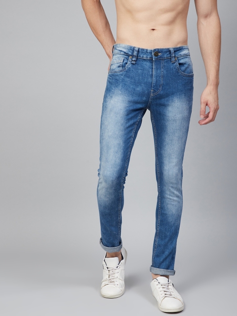 

The Roadster Lifestyle Co Men Blue Skinny Fit Heavy Fade Stretchable Jeans