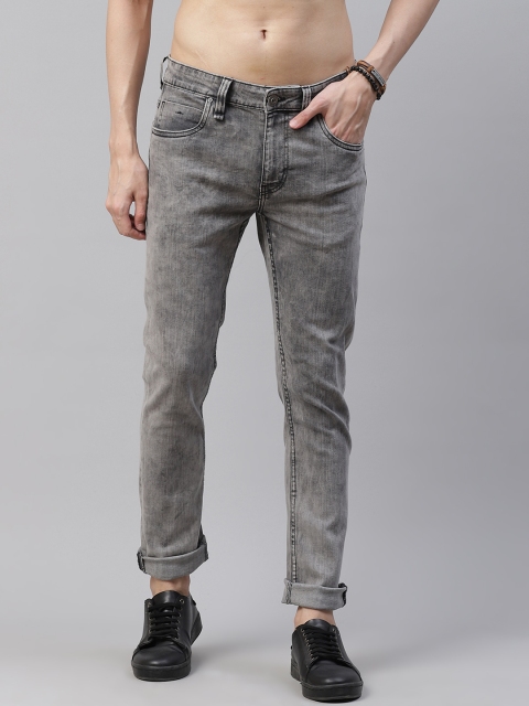 

The Roadster Lifestyle Co Men Grey Skinny Fit Acid Wash Stretchable Jeans