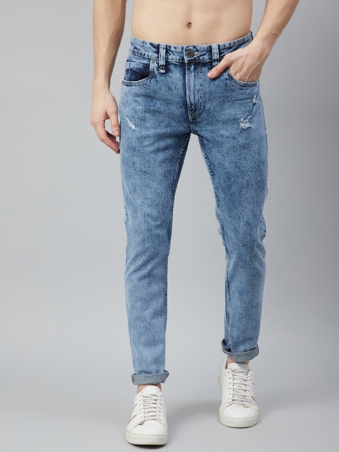 

Roadster Men Blue Skinny Fit Low Distress Acid Wash Stretchable Jeans