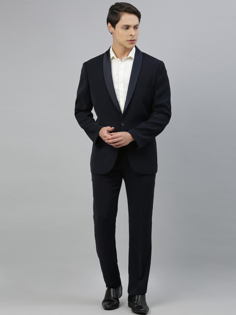 

Ethnix by Raymond Men Navy Blue Solid Tailored Fit Single-Breasted Formal Suit