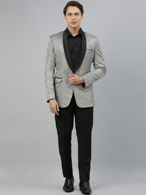 

Ethnix by Raymond Men Grey Printed Regular Fit Single-Breasted Formal Suit