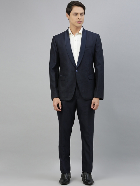 

Ethnix by Raymond Men Navy Blue Solid Regular Fit Single-Breasted Formal Suit