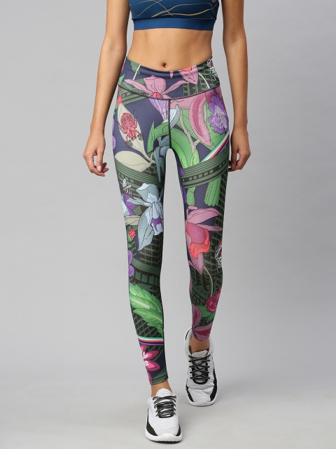 

Nike Women Multi-Coloured Printed Cropped ONE ICNCLSH Dri-FIT Training Tights