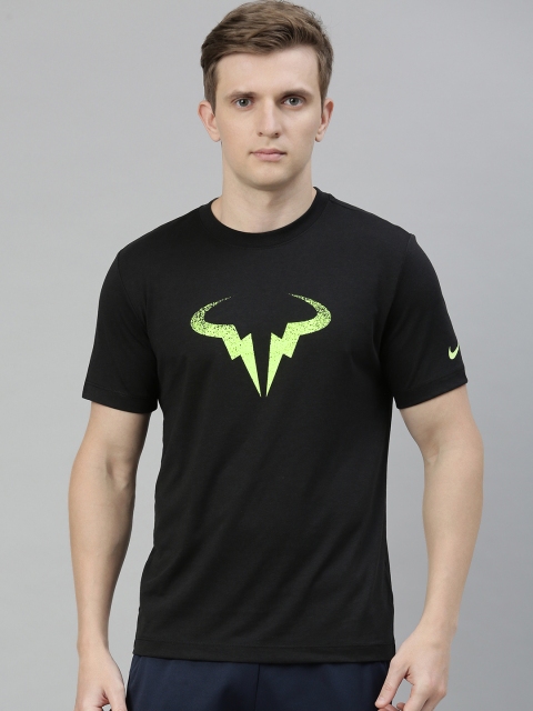 

Nike Men Black Printed Round Neck T-shirt