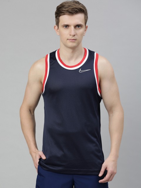 

Nike Men Navy Blue Solid Round Neck T-shirt