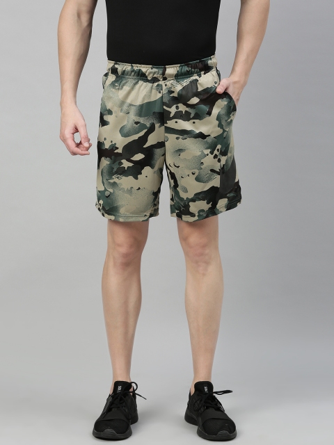 

Nike Men Green Striped Skinny Fit Dri-Fit Training Shorts