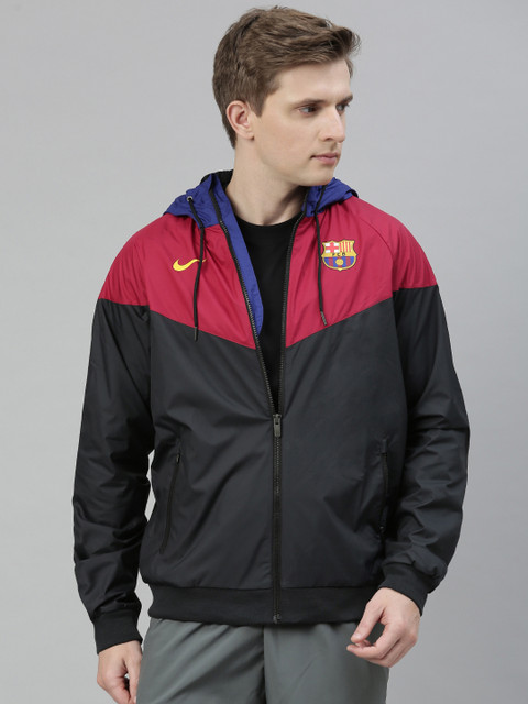 

Nike Men FCB Black Colourblocked Sporty Jacket