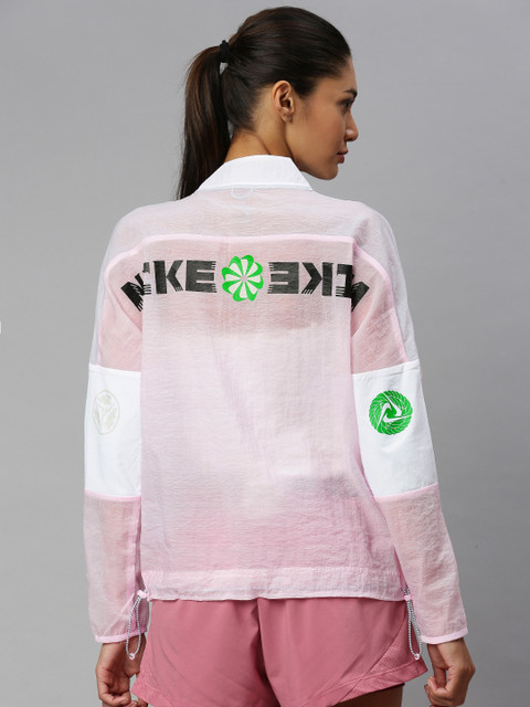 

Nike Women Pink Printed Sporty Jacket