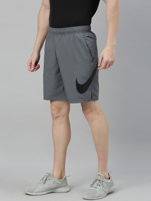 

Nike Men Grey Solid Dri-FIT FLX WVN 3.0 HBR SWOOSH Regular Fit Training Shorts