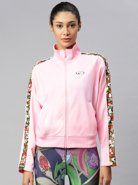 

Nike Women Pink & Multicoloured Printed Sweatshirt with Side Stripes