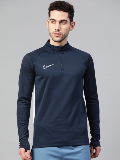 

Nike Men Navy Blue Solid Dri-FIT DRY ACDMY DRIL High Neck Football T-shirt