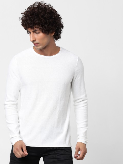 

Jack & Jones Men White Solid Pullover Sweater