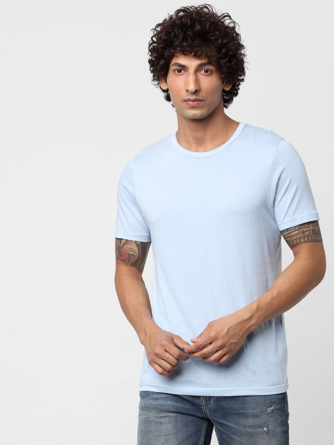 

Jack & Jones Men Blue Solid Round Neck T-shirt