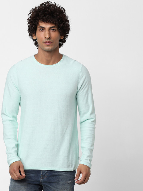 

Jack & Jones Men Blue Solid Pullover Sweater